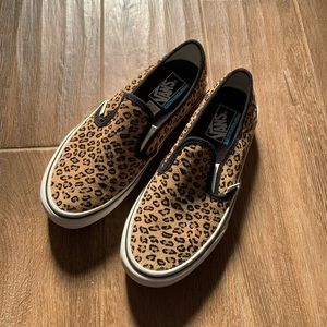 Women’s Vans Slip on SF Suede Leopard, size 8.5